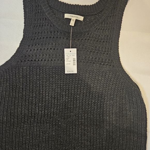 NWT Maurices high neck open knit sweater tank top sz L (3/$30) - Picture 5 of 7